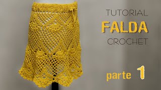 Falda tejida a crochet varios talles 1 de 2  Tutorial paso a paso [upl. by Ahsenod]