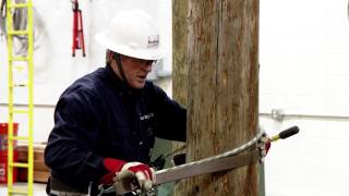 Lineman Training Climbing Techniques for a Beginning Student [upl. by Polly]