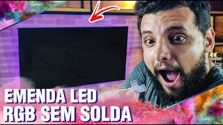 COMO INSTALAR FITA LED RGB SEM SOLDA ATRÁS DA TV  NÃO DESGRUDA [upl. by Reece137]