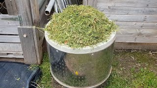 How to compost grass clippings successfully using a washing machine tub Aerobic vs anaerobic test [upl. by Frulla]