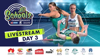 Athletics Australia  Australia All Schools Championships  Day 3  Track Stream [upl. by Airpal]