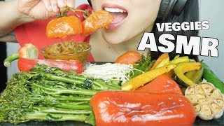 ASMR ROASTED VEGGIES  SPICY THAI DIPPING SAUCE น้ำพริก EATING SOUNDS NO TALKING  SASASMR [upl. by Attelrac755]