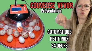 Je vous présente la couveuse VEVOR 24 oeufs automatique  de 100e [upl. by Sonny301]