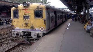 Old Retrofiited EMU Borivali Churchgate slow local train pulls out of Malad [upl. by Ahsienak659]