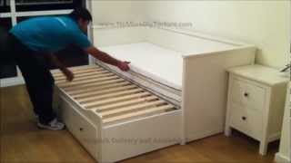 IKEA Hemnes Day Trundle Bed with 3 Drawers White [upl. by Eisteb]