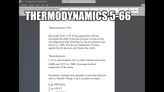 Thermodynamics 566 Reconsider Prob 5–65 Using appropriate software investigate the effect of the [upl. by Eimiaj]