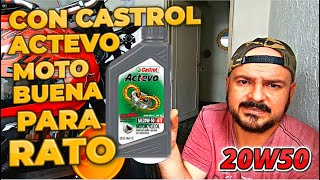 aceite CASTROL ACTEVO 20W50 Y TENDRÁS MOTO PARA RATO [upl. by Sheng]