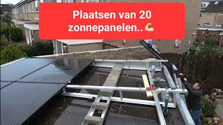 Plaatsen 38 zonnepanelen  SolarEdge hybride omvormer  92kwh accus met backup interface deel 3 [upl. by Rehpetsirhc932]