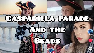 gasparilla2024 Whats in Tampa Gasparilla parade satisfying trendingvideo beads [upl. by Yulma24]