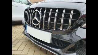 Mercedes C Class W205 all variants GT Style Pan Americana Grill Install Full Guide [upl. by Sedlik466]