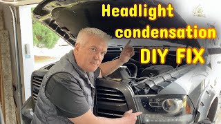 Ram headlight condensation Removal and Fix If I can do it so can you [upl. by Adnarym851]