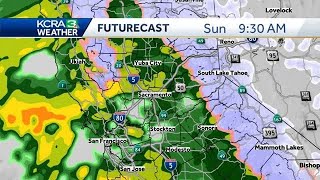 Heavy rain and strong gusty winds hitting Northern California Sunday [upl. by Christie]