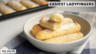 EASIEST HOMEMADE LADY FINGER RECIPE  LADYFINGERS SAVOIARDI [upl. by Mil650]