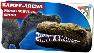 Mosasaurus vs Spino vs Angler KampfArena ✪ Ark Survival Evolved Ark SE Gameplay [upl. by Latvina]