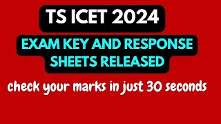 TS ICET 2024 KEY AND RESPONSE SHEETS LIVE  TS ICET KEY LIVE  IQ ACADEMY [upl. by Flodnar]