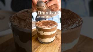 Tiramisu Overnight Oats healthy and vegan plantbasedrecipes [upl. by Ria613]