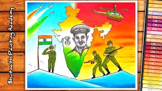 gallantry award winners drawing easycaptain somnath sharma drawing veergatha project [upl. by Ntisuj]