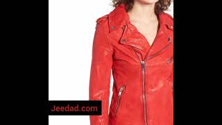 Washed Lambskin Leather Jacket  Motorcycle Lambskin Jacket  Jeedadcom [upl. by Hendrick949]