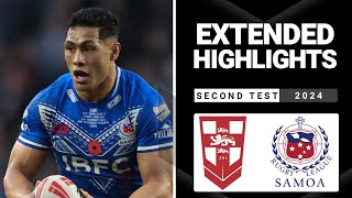 International Rugby League  England v Toa Samoa  Extended Highlights  Second Test [upl. by Kidder233]