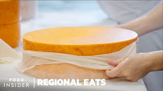 How Traditional Red Leicester Cheese Is Made In the UK  Regional Eats [upl. by Akselaw741]