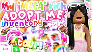 MY MEGA RICH ADOPT ME INVENTORY TOUR 188 MEGAS 🌈🤑💖😱 [upl. by Tirrell]