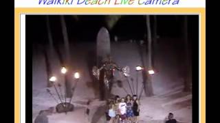 Duke Kahanamoku Statue Waikiki Beach Hawaii Live Camera 30 June 2012 900 PM [upl. by Cogswell780]