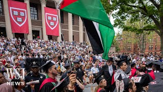 Hundreds of Graduates Walk Out of Harvard Commencement  WSJ News [upl. by Boony]