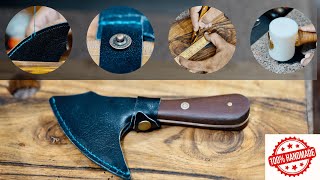 Handmade Skiving knife Sheath  Make Small Leather goods at home  Leather Crafting [upl. by Milde]