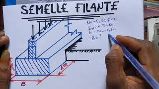 Pré dimensionnement de la semelle Filante en béton armé [upl. by Ovid]