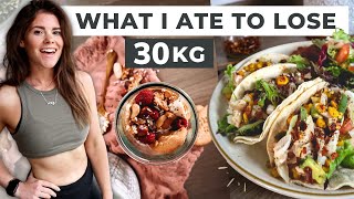 What I Ate In A Day To Lose 30kgs  Calorie Deficit Tips amp How To Still Eat What You Love 🥯🌮🍌 [upl. by Egarton]