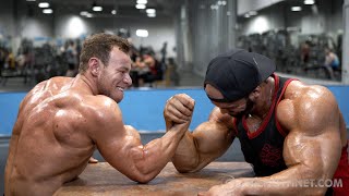 WHO BUILDS BIGGER ARMS Arm Wrestler Vs Bodybuilder [upl. by Maiocco]