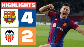 FC BARCELONA 4  2 VALENCIA CF  RESUMEN LALIGA EA SPORTS [upl. by Eneri42]