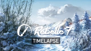 Snowy Landscape  Rebelle 7 Timelapse [upl. by Bronk379]