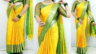 Wedding special silk saree draping tutorial tips amp tricks  sari draping perfectly step by step [upl. by Lorrayne]