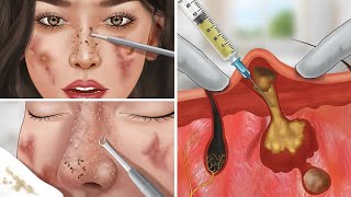 ASMR make up face and treatment facial pores sebum [upl. by Parrie]