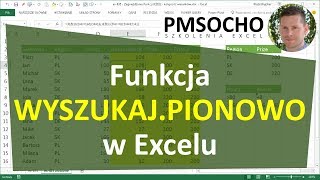 EXCEL  funkcja WYSZUKAJPIONOWO [upl. by Ahsiekim]