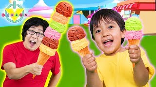 RYAN VS DADDY  WERE EATING IT ALL in Roblox Icecream Simulator Lets Play [upl. by Ingmar252]