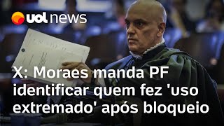 Moraes manda PF identificar e notificar quem fez uso extremado do X no Brasil após bloqueio [upl. by Pell]