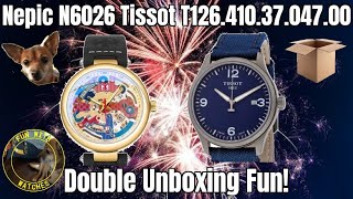 Nepic N6026 Tissot T1264103704700 Watch Double Unboxing Fun [upl. by Qiratla]