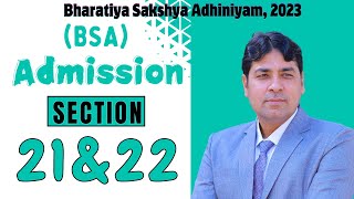 Admission Part 6  Section 20 amp 21 of BSA  Bhartiya Sakshya Adhiniyam 2023 Lecture 22 [upl. by Luas]