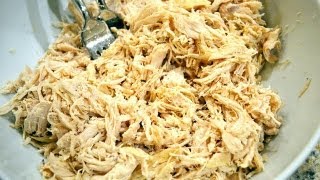 Easy Healthy Shredded CrockPot Chicken recipe [upl. by Gen818]