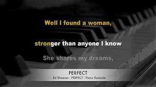 Ed Sheeran  Perfect  Karaoke lyrics PIANO HQ [upl. by Cirderf]