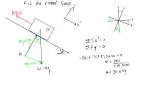 How to calculate normal force on a slope statics [upl. by Minabe]