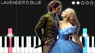 Cinderella 2015  Lavenders Blue Dilly Dilly  EASY Piano Tutorial [upl. by Nauwtna522]