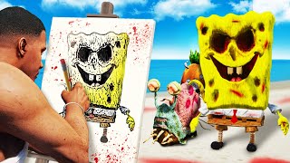 Do NOT Draw CURSED SPONGEBOB In GTA 5 Mods [upl. by Adamina]