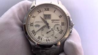 Mens Seiko Kinetic Premier Perpetual Calendar Watch SNP039 [upl. by Konyn]