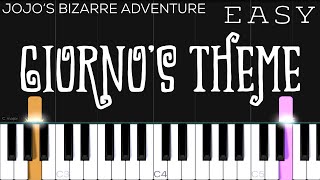 Giorno’s Theme  Jojo’s Bizarre Adventure Golden Wind Main Theme  EASY Piano Tutorial [upl. by Reo818]