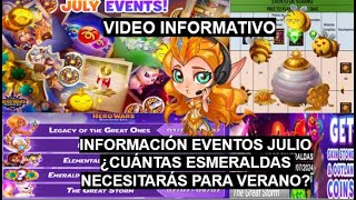 EVENTOS DE JULIO ¡¡PREPÁRATE PARA EL SUMMER FEST ¿CUÁNTAS ESMERALDAS NECESITARÁS HeroWars DomEra [upl. by Kraul338]