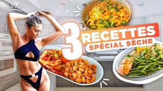 3 RECETTES HEALTHY SPÉCIAL SÈCHE 😍  Repas très protéinés et ultra rapides  Justine GALLICE [upl. by Demmy]