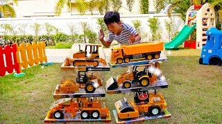 1시간 예준이의 자동차 장난감 중장비 포크레인 구출놀이 전동차 조립놀이 연속보기 Car Toys for Kids [upl. by Dunning]